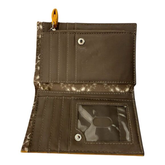 JESSICA SIMPSON WALLET WITH SNAP CLOSURE  ZIPPERED SECTION CARD SLOTS YELLOW 6x4 - Picture 10 of 13